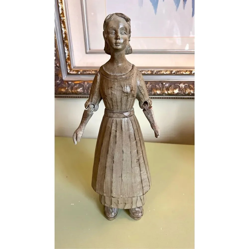 Antique rare Anri Italy Ulrich Bernardi Little Lisa Carved Wooden Figurine Sculp